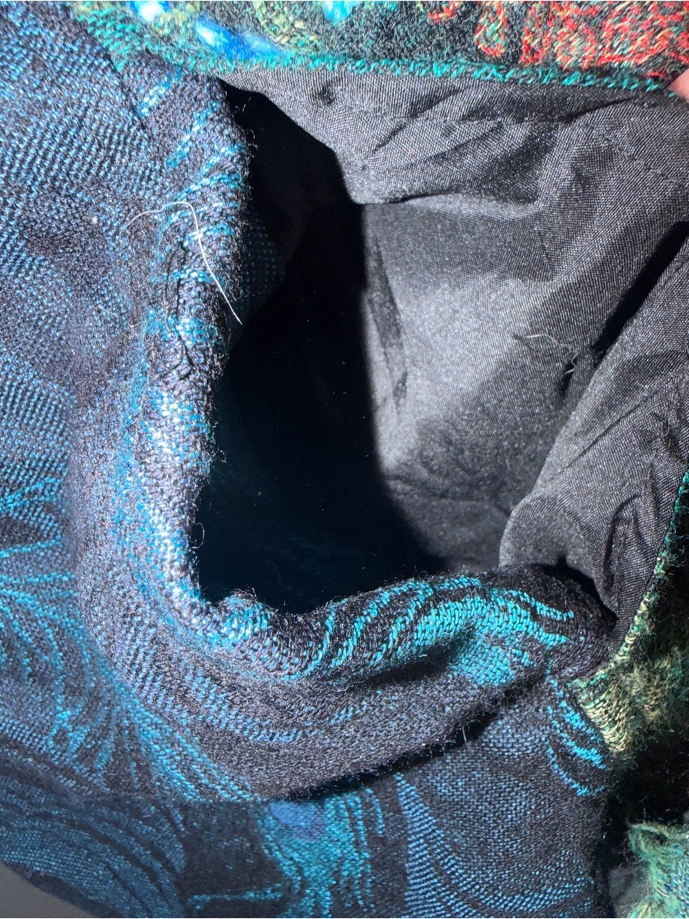 Soft Surroundings Black Open-Front Embroidered Cardigan with Teal Accents M - Picture 4 of 9